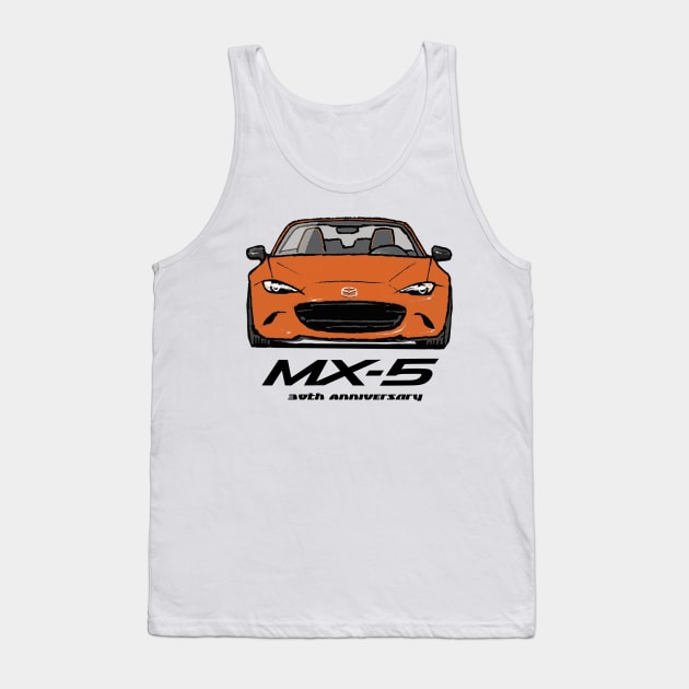 MX5 Miata 30th Anniversary Orange Tank Top by Woreth